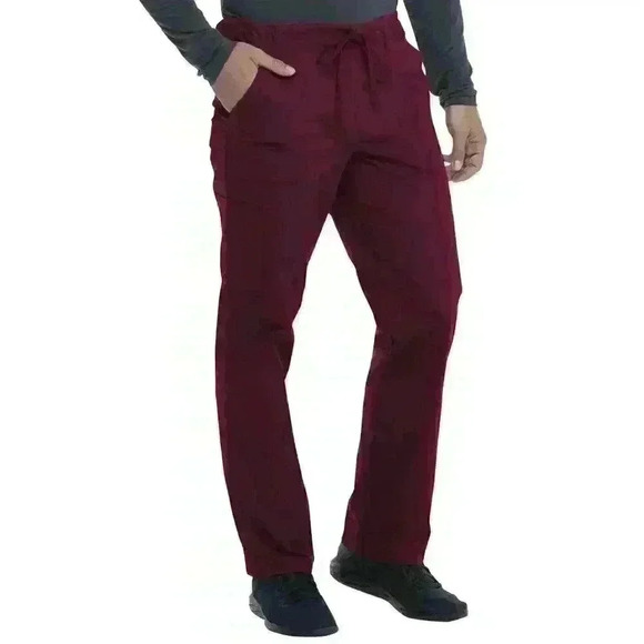 Unisex Scrubstar Core Essentials Scrub Pants with Drawstring Tie 2XL, 3XL Wine - Picture 3 of 13